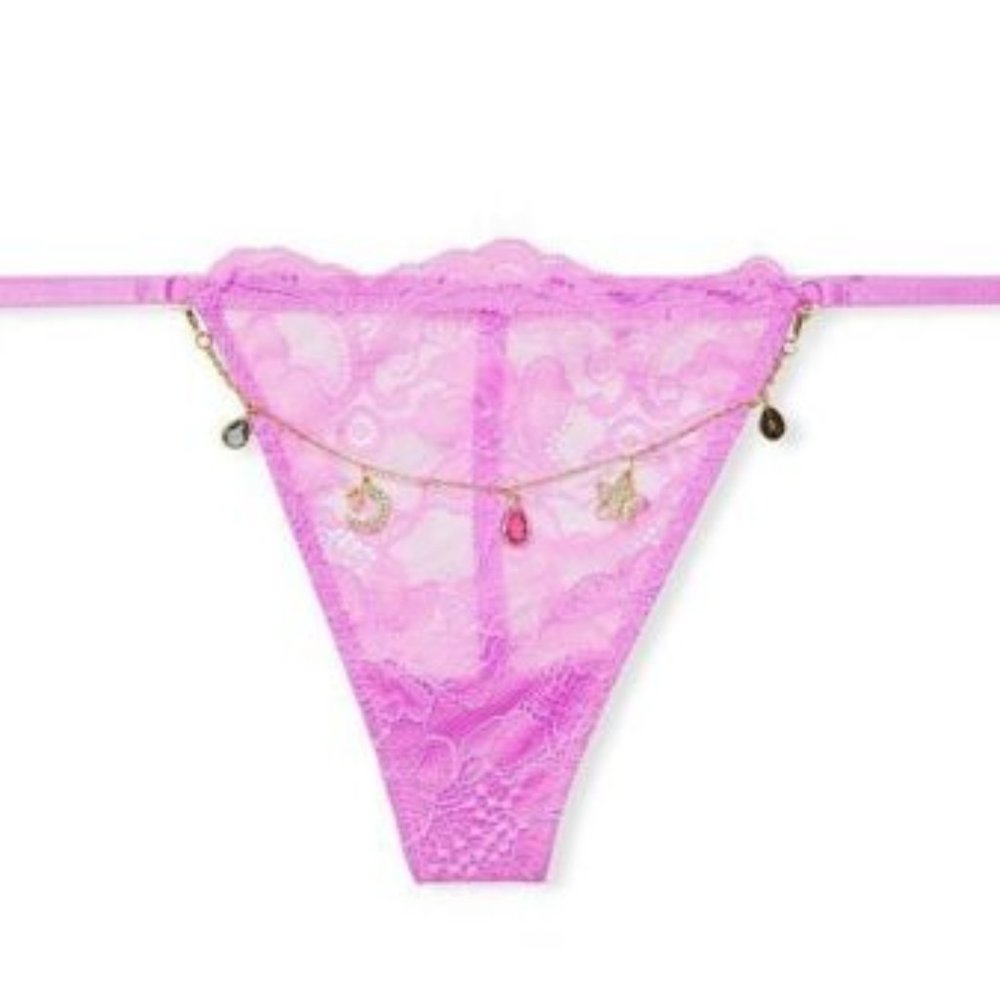 Victoria's Secret Very Sexy Purple Lace V-String w/Charms